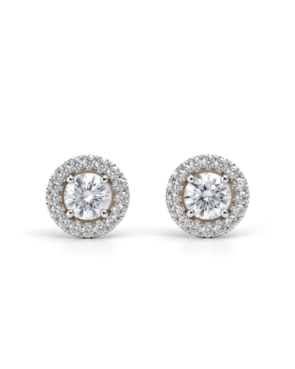 Aretes de Oro Amarillo 14K con Diamantes Naturales