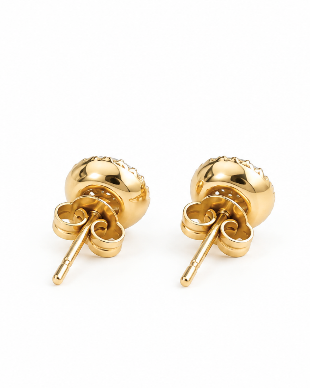 Aretes de Oro Amarillo 14K con Diamantes Naturales