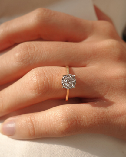 Anillo de compromiso Oro 14K de diamantes Naturales SKU:OR0557