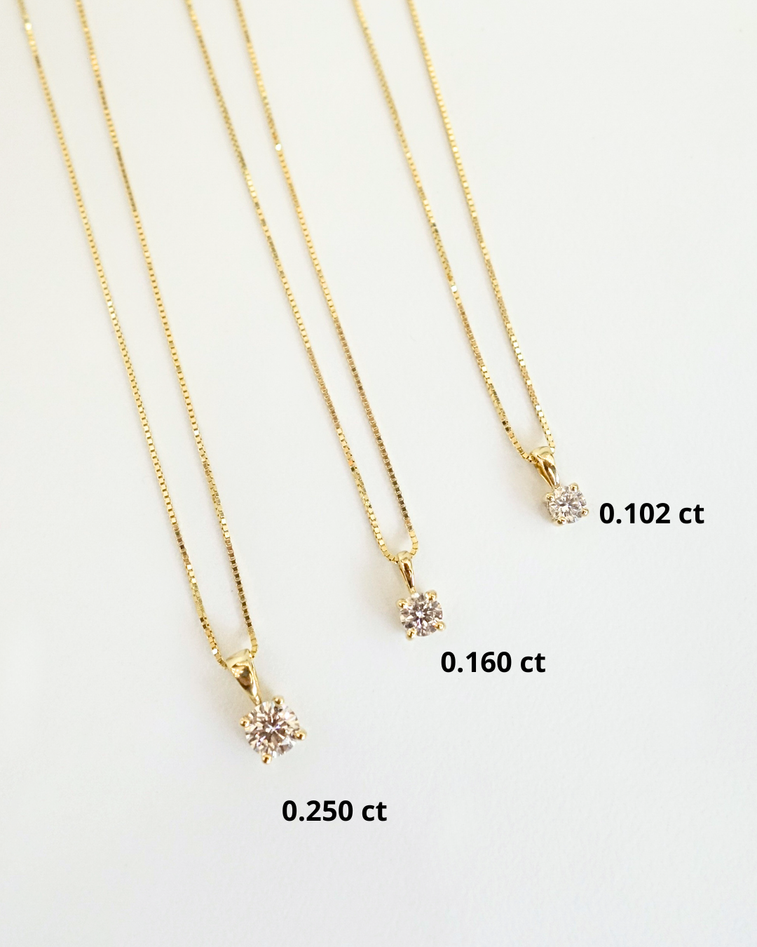 Collar Solitario con Diamante Natural en Oro 14K