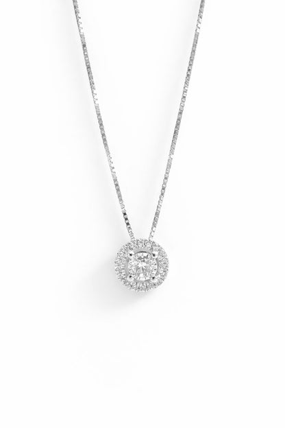Collar de Oro blanco 14k con Diamantes SKU:OR0529