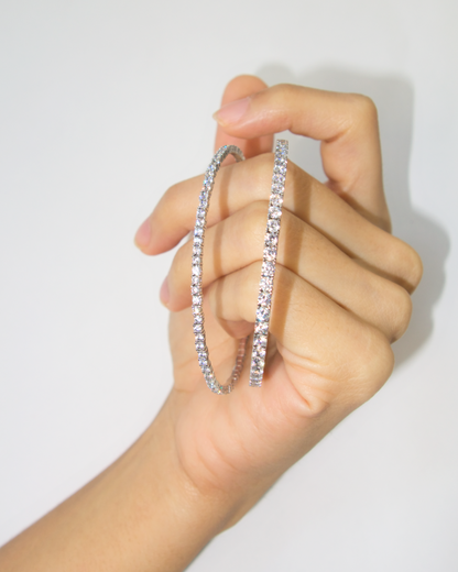 BRAZALETE TENIS DE ORO BLANCO 14K CON CIRCONIAS BLANCAS SKU: OR0450