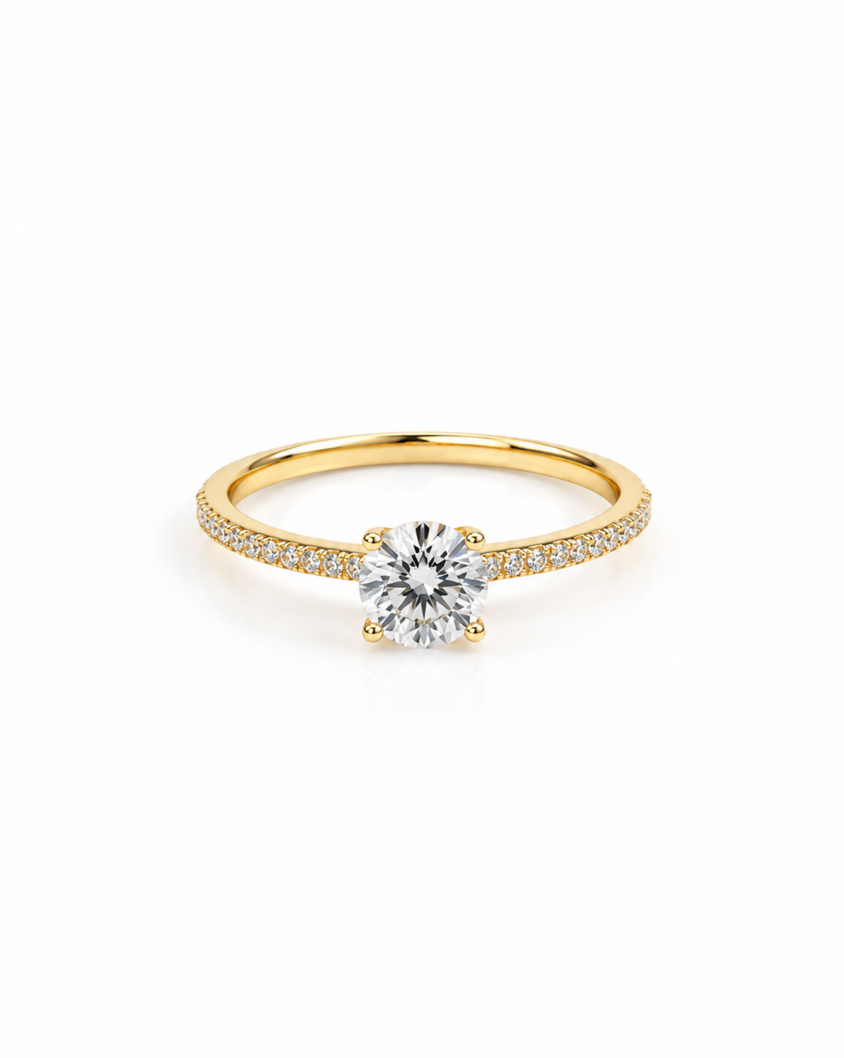 Anillo Solitario con Circonias Oro 14K SKU: ORO112