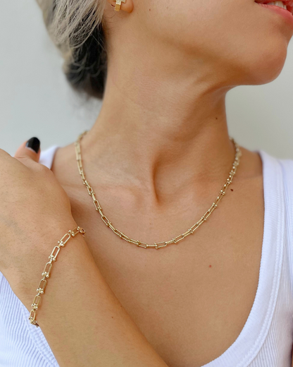 Cadena eslabones graduados estilo tiffany de Oro 14k  SKU: OR0286