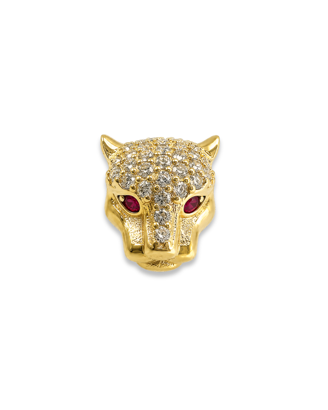 Charm pantera ojos rojos con circonias Oro 14K SKU: OR0333