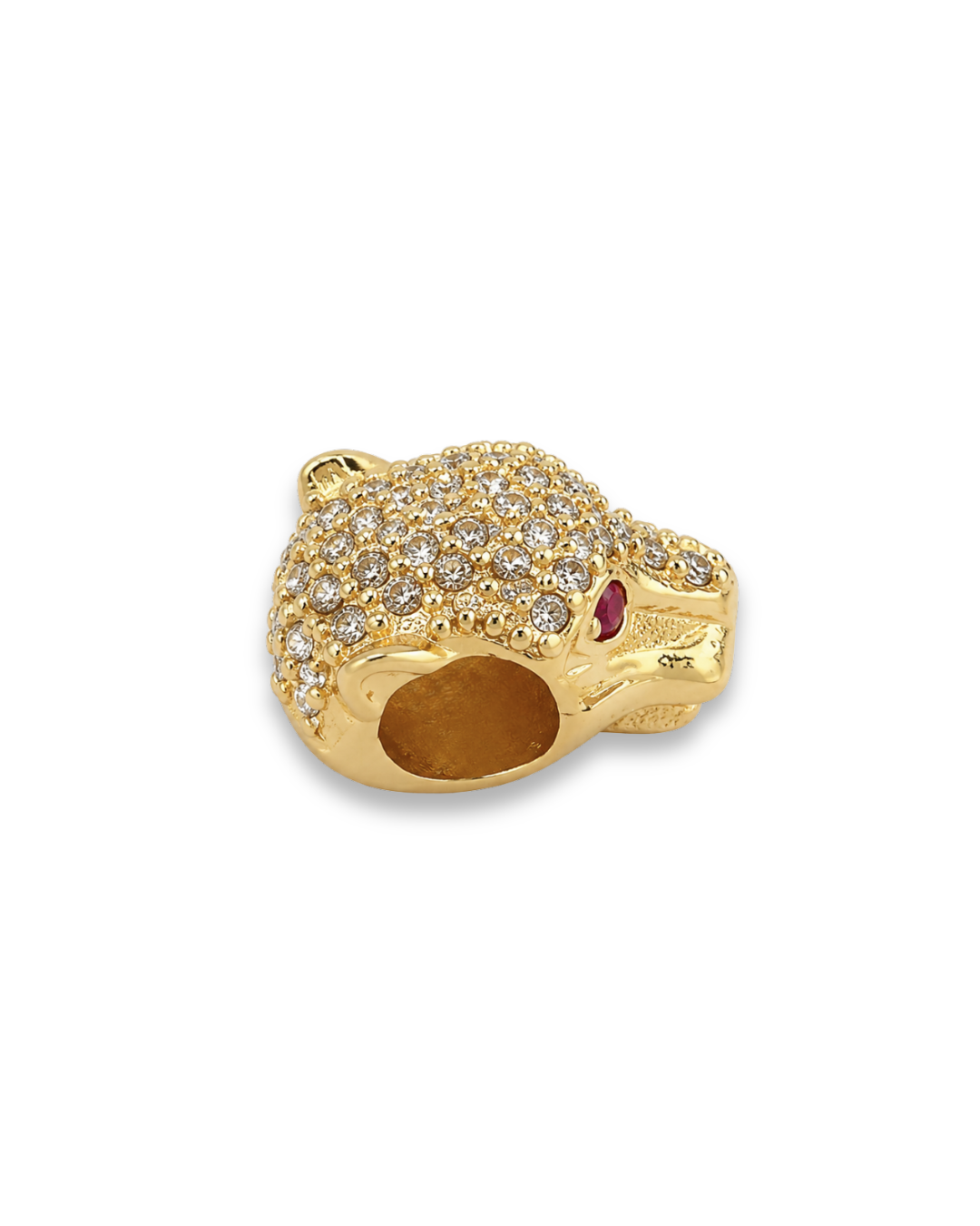 Charm pantera ojos rojos con circonias Oro 14K SKU: OR0333