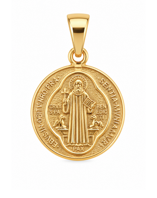 Medalla de san benito de oro 14K SKU: ORO127