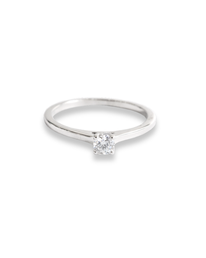 Anillo Solitario de Compromiso en Oro Blanco 14K con Diamante SKU: OR0544