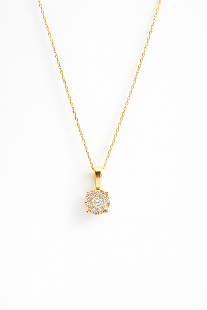 Collar de Oro amarillo 14k con Diamantes SKU: OR0559