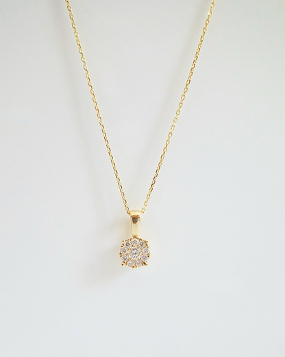 Collar de Oro amarillo 14k con Diamantes SKU: OR0559