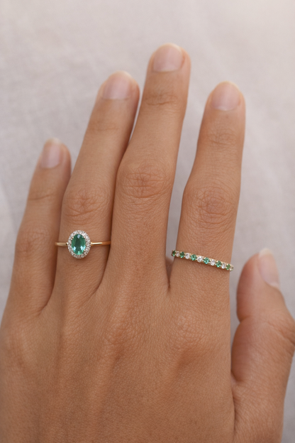 Churumbela de Oro 14K con Esmeraldas y Diamantes SKU: OR0572