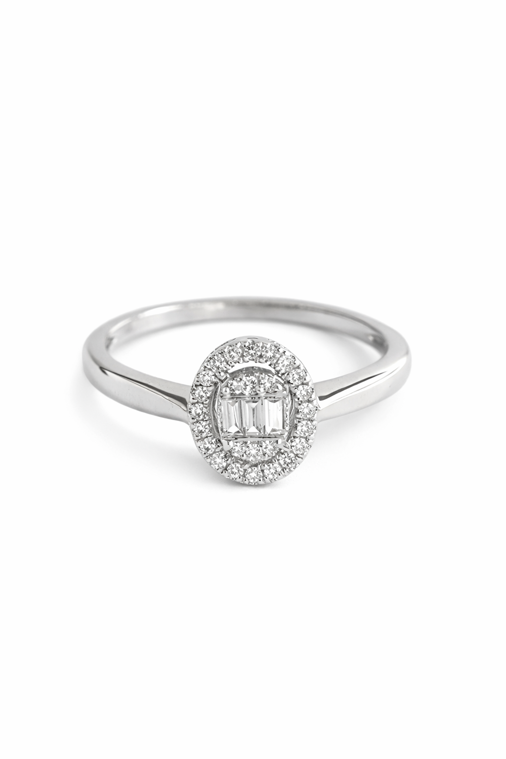 Anillo Halo con Diamantes en Oro Blanco 14K SKU: OR0575