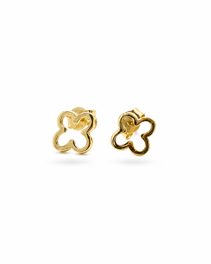 Aretes de silueta trébol Oro 14K SKU: OR0655