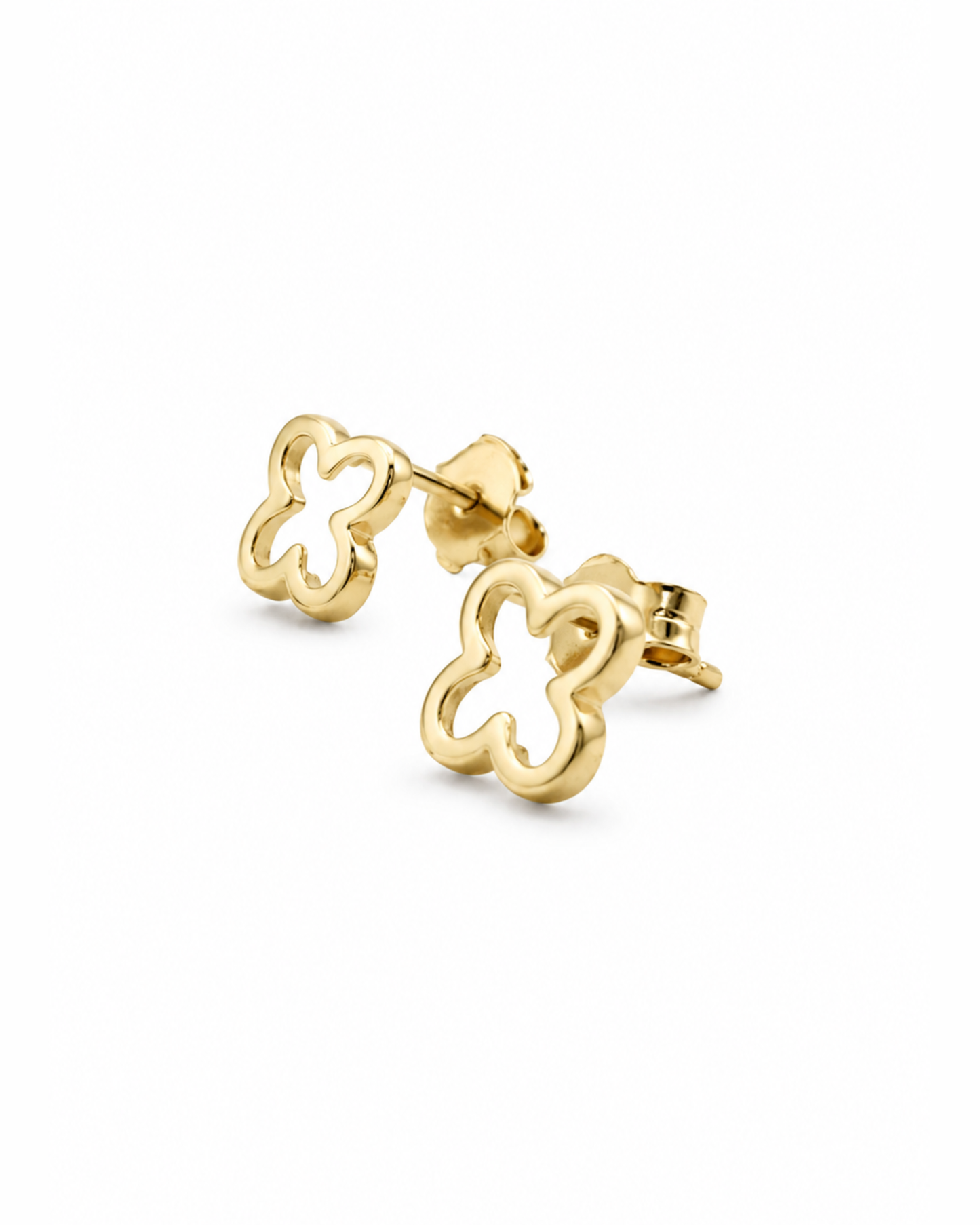 Aretes de silueta trébol Oro 14K SKU: OR0655