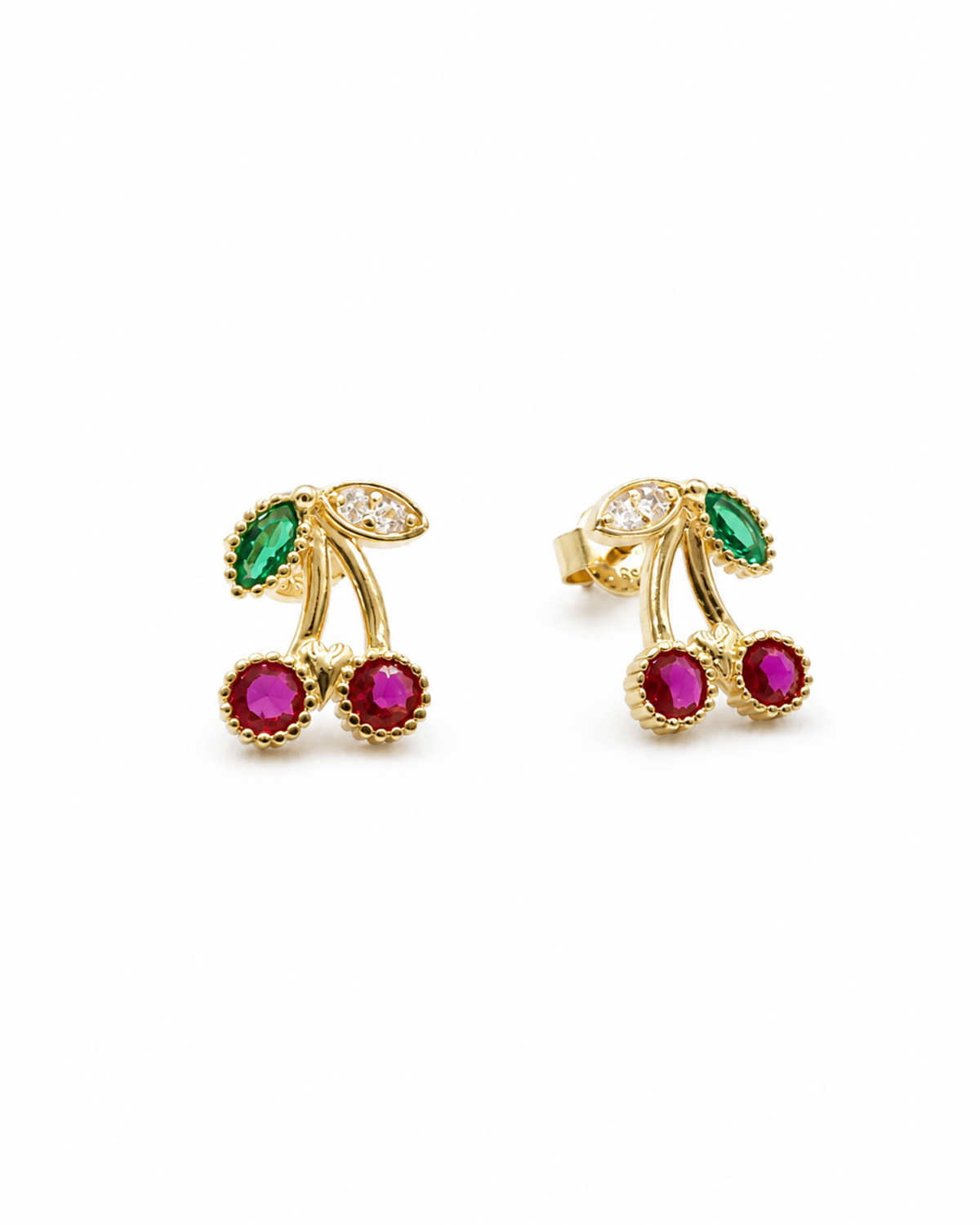 Aretes diseño cerezas 14k N10125