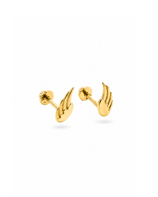 Broqules alas lisos oro 14k N10378