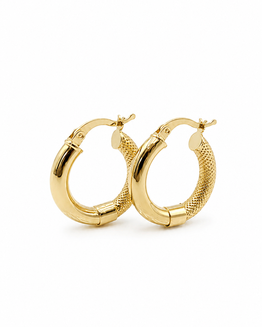 Arracadas caladas oro 14k N10378