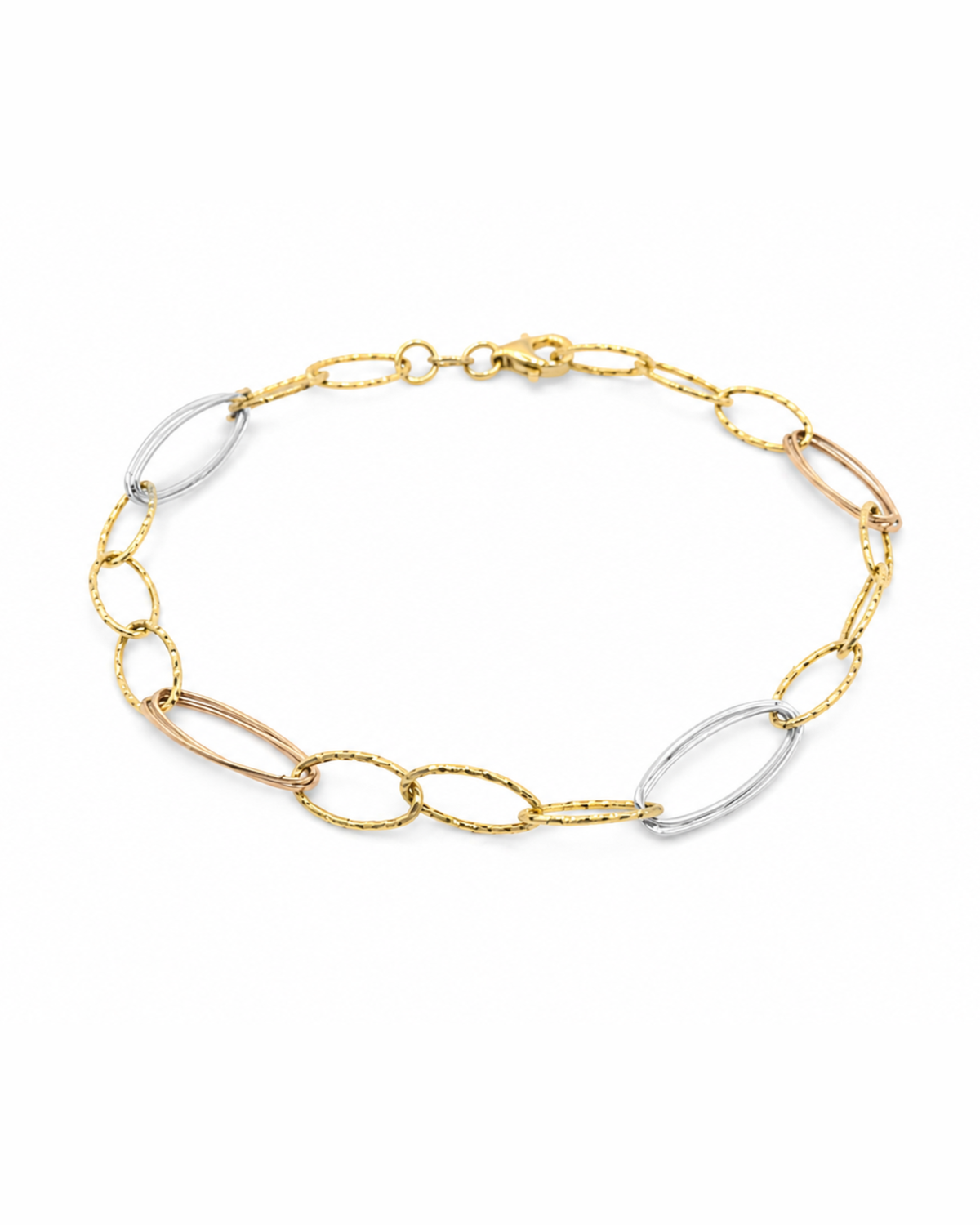 Pulsera Semilla de Melón Tricolor Oro 14K SKU: OR0688