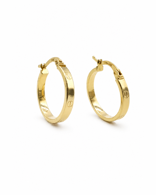 Arracadas tipo cartier grandes oro 14k N10125