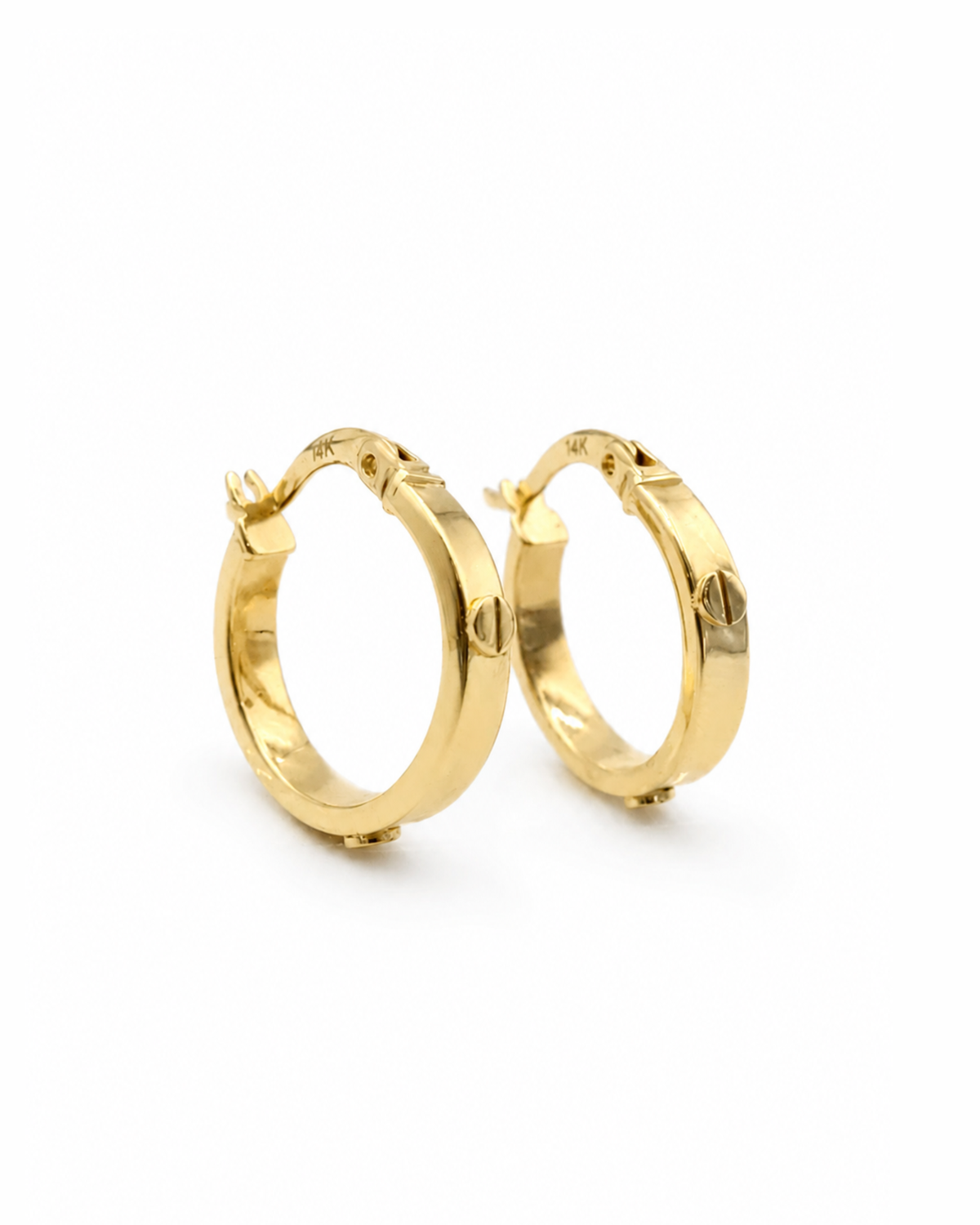 Arracadas Tipo Cartier Grandes Oro 14K
