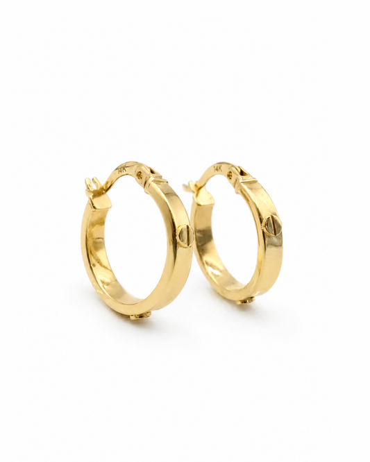 Arracadas tipo cartier medianas oro 14k N10125