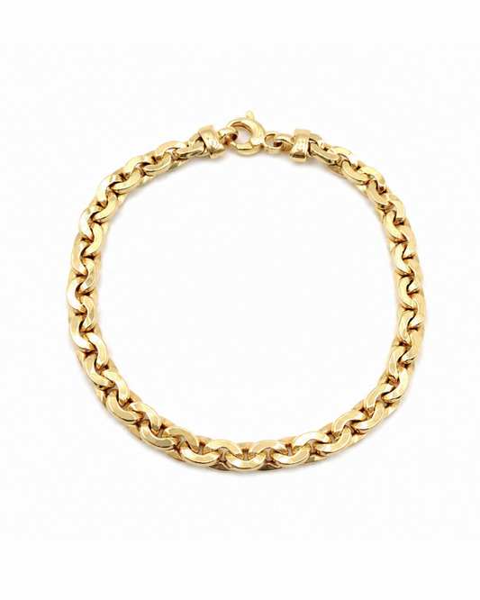 Pulsera eslabones juntos entrelazados 20cm oro 14k N10198