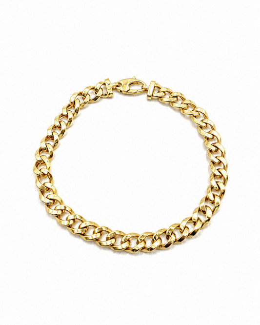 Pulsera tejido cubano 21cm Oro 14k N10198