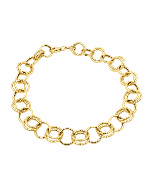 Pulseras circulos 20cm oro 14k N10378