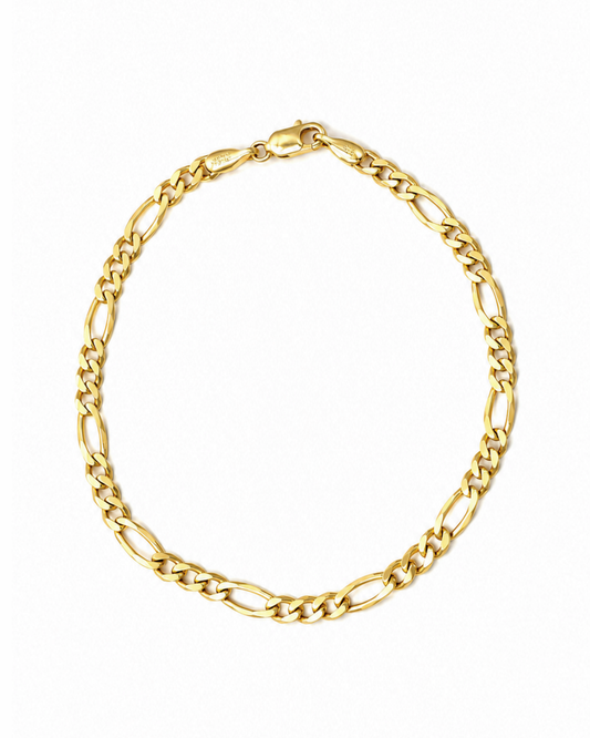 Pulsera figaro 20cm oro 14k N10379