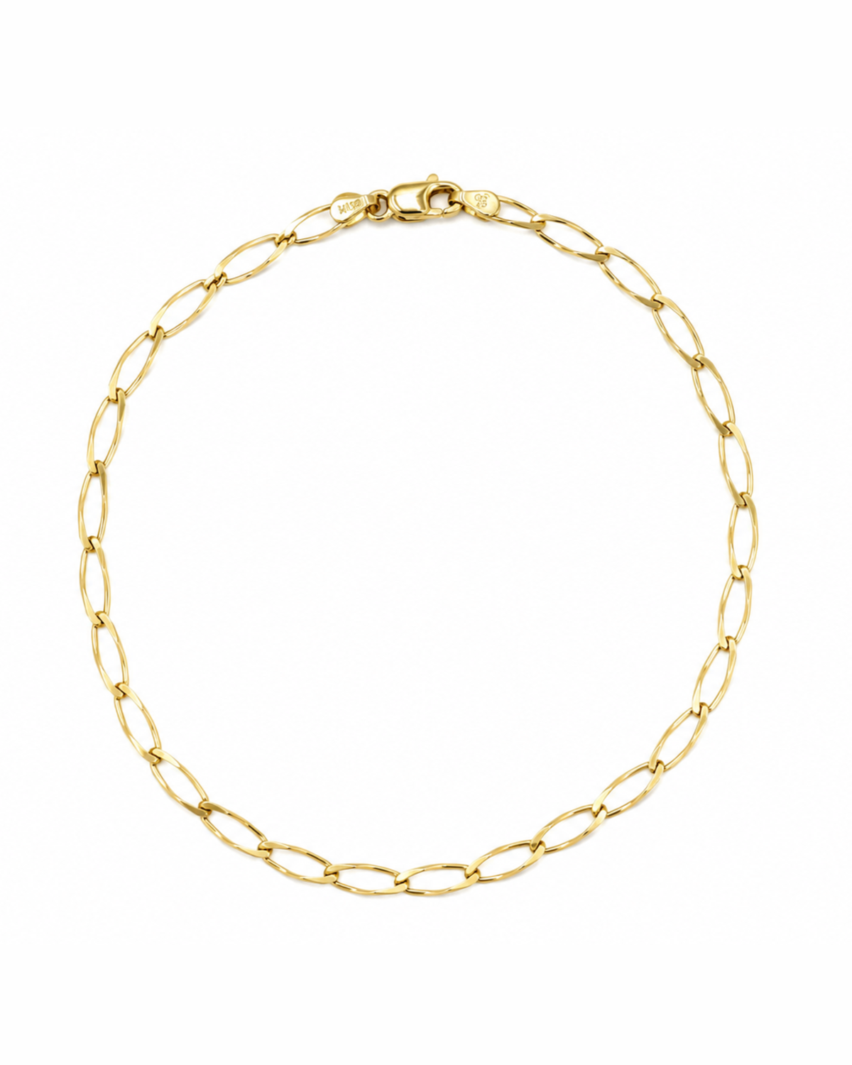 Pulsera Eslabón Ovalado Oro 14K SKU: OR0693