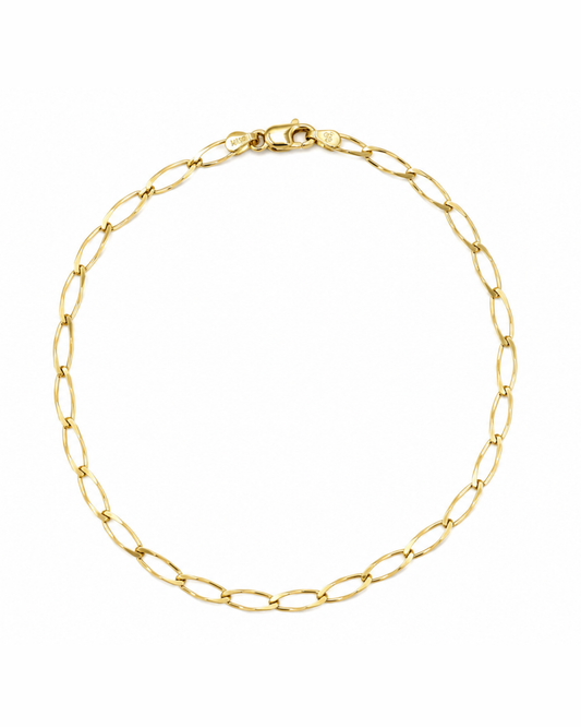 Pulsera eslabones alargados 20cm oro 14k N10379
