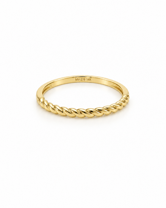 Anillo Torcido Oro Amarillo 14K