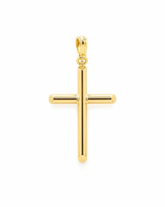 Dije Cruz Lisa tubular Oro 14K SKU:OR0713