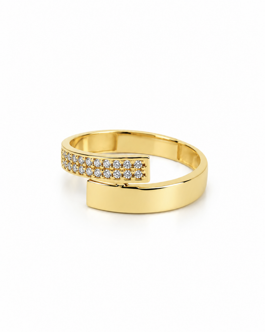 Anillo Envolvente con Circonias Oro 14K SKU: ORO82