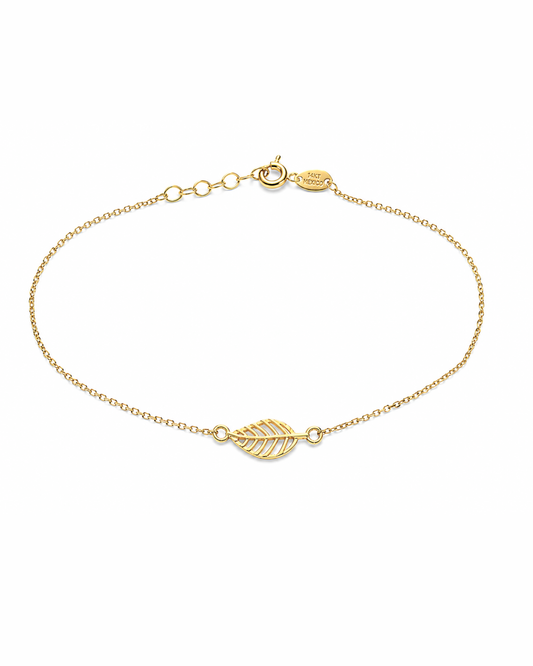 Pulsera delgada con hoja 18cm oro 14k N10378 (2)