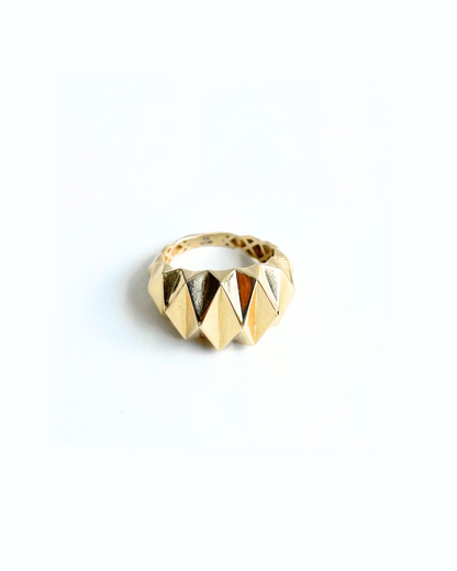 Anillo rombos 3D oro 14k  SKU: ORO117
