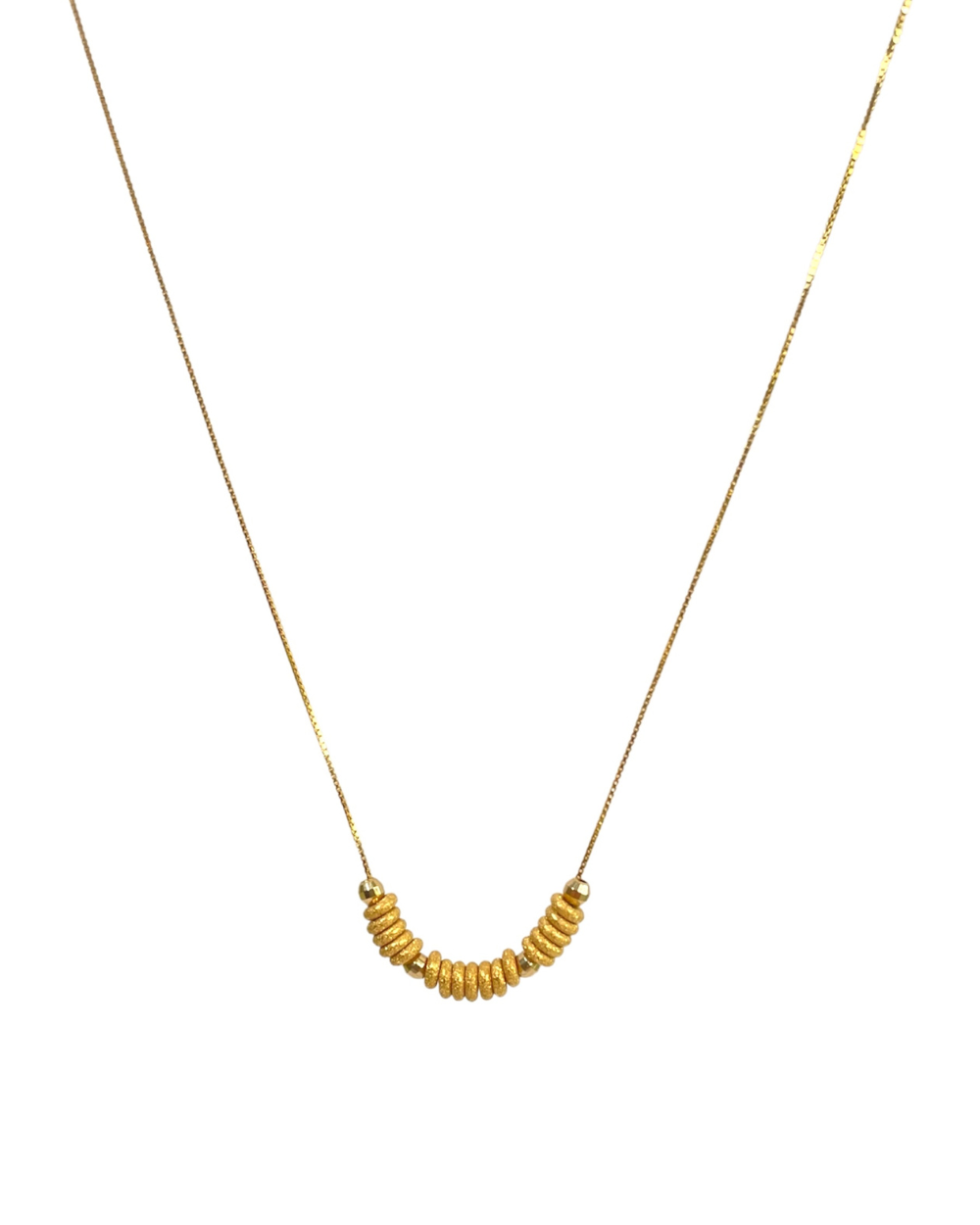 Cadena con cuentas y donitas de oro 14k   SUK: ORO200