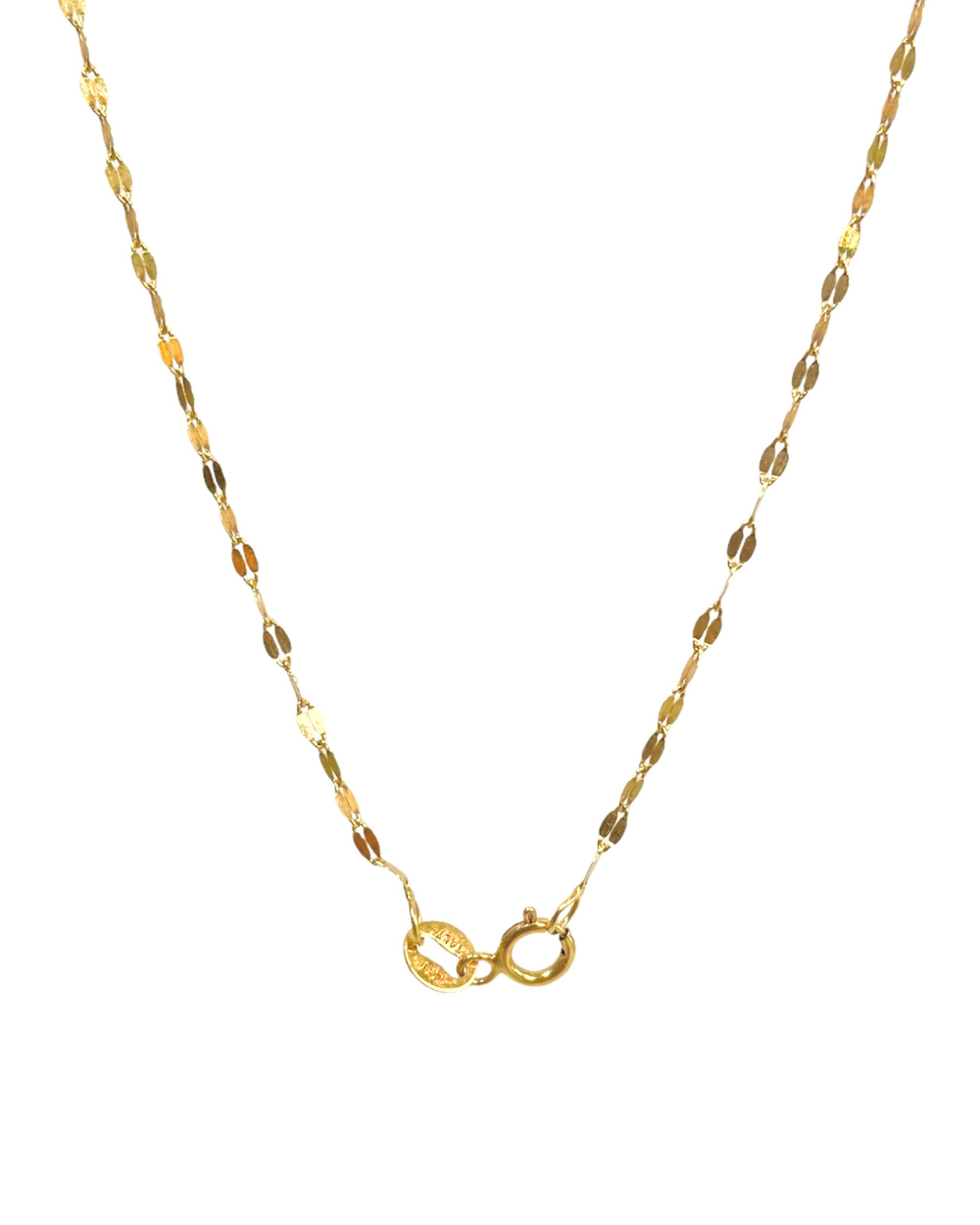 CADENA HOJUELAS DE ORO DE 14K SKU: ORO215