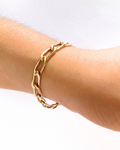 PULSERA ESLABONES LARGOS ORO 14K.   SKU:ORO66