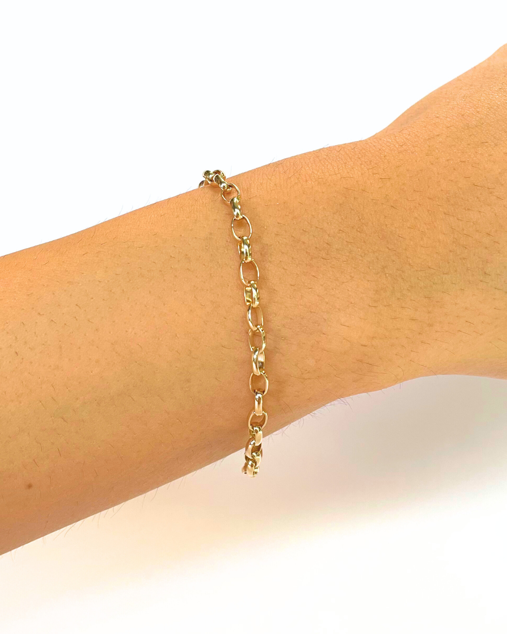 PULSERA ESLABONES DE ESFERA ORO 14K     SKU:ORO67