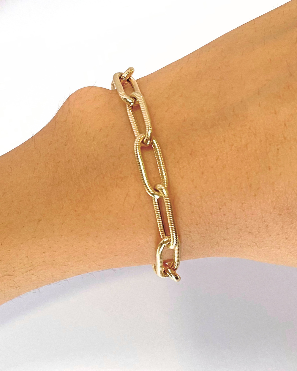 PULSERA ESLABONES OVALADOS ORO 14K   SKU:ORO71