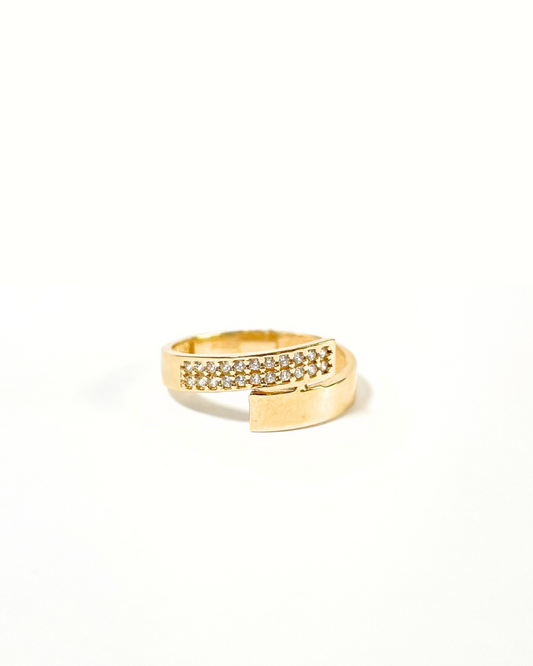 Anillo doble banda oro 14k   SKU: ORO82