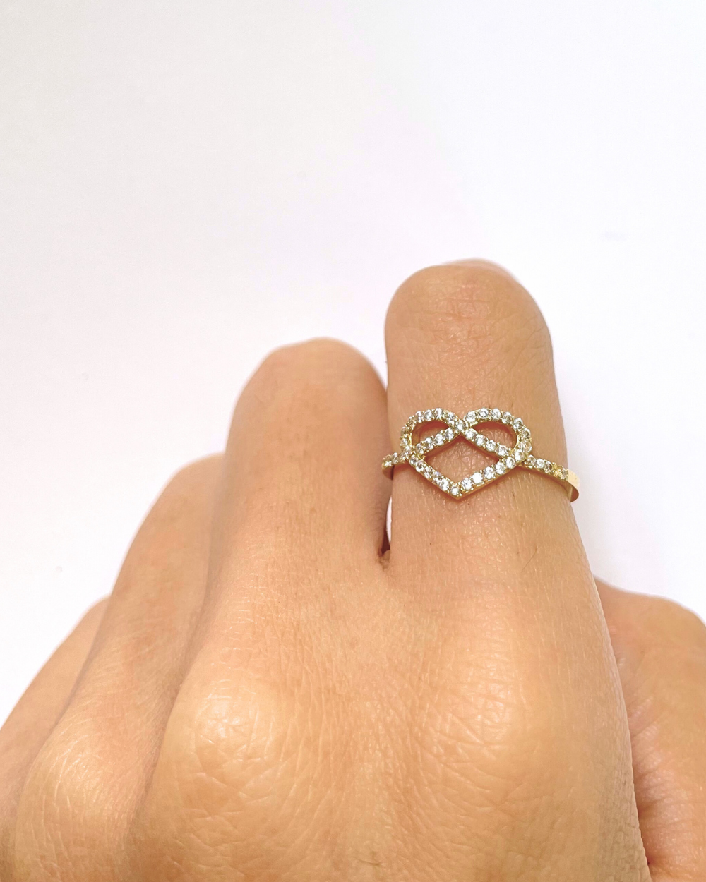 ANILLO CORAZON INFINITO CON CIRCONIAS  SKU: ORO92