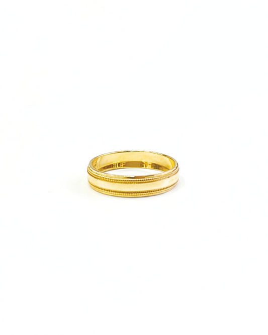 ARGOLLA DE MATRIMONIO DE ORO BLANCO 14K CON DISEÑO ENMARCADO (ORO96)