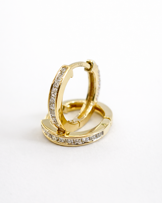 Arracadas de Oro amarillo 14K con Diamantes SKU: OR0527