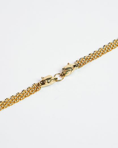 PULSER TIPO CARTIER DE ORO 14K PANTERAS   SKU: OR0348